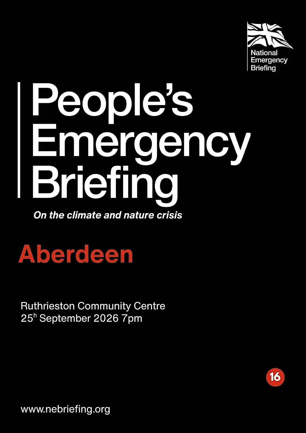 National Emergency Briefing Screening at Ruthrieston Community Centre