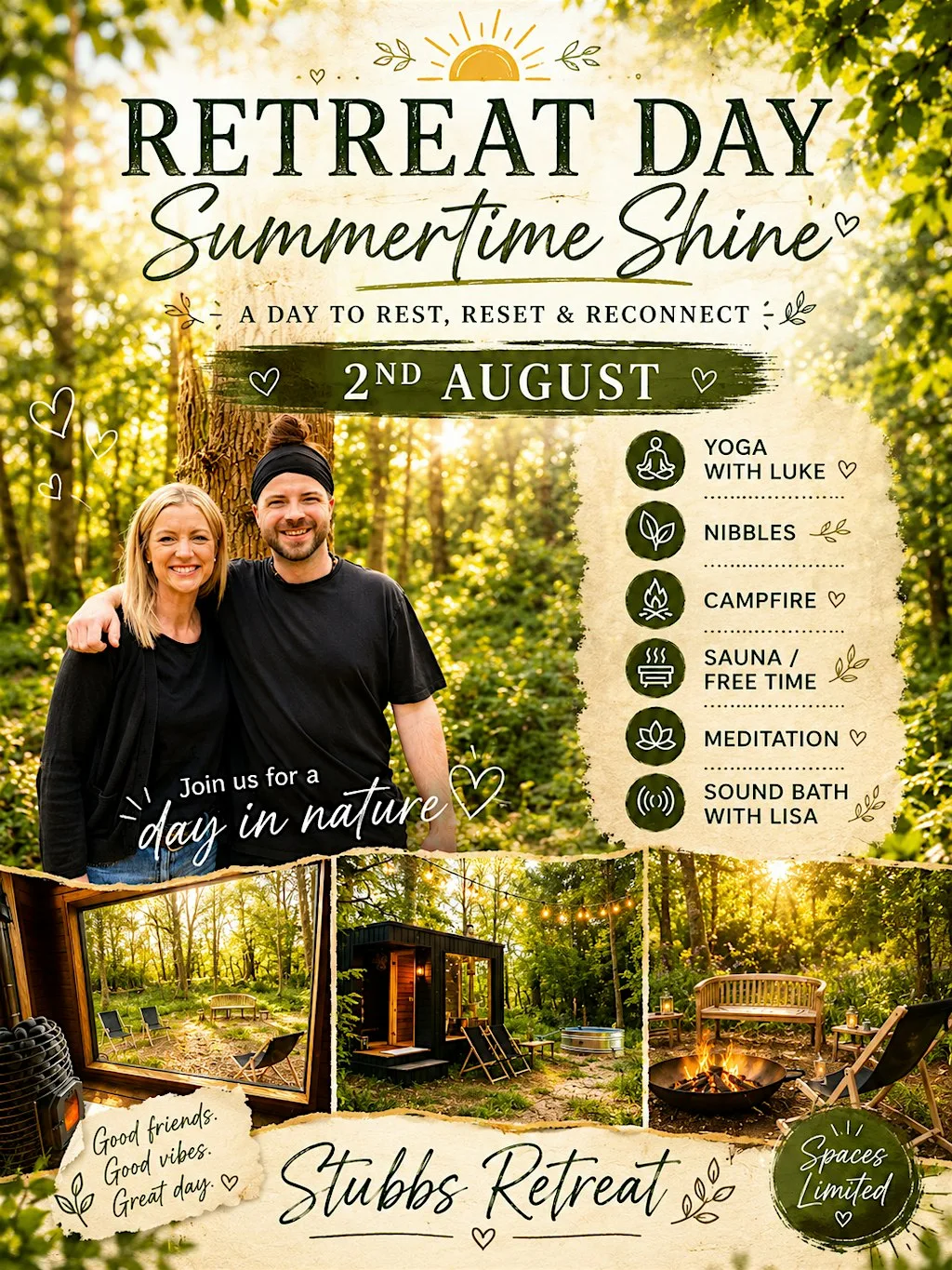 Retreat Day - Summertime Shine with Lisa and Luke at Stubbs Retreat @ Stubbs Copse Woodyard