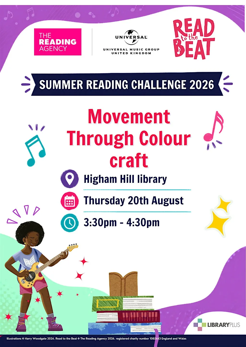Summer Reading Challenge: Movement Through Colour @ Higham HIll Library at Higham Hill Library