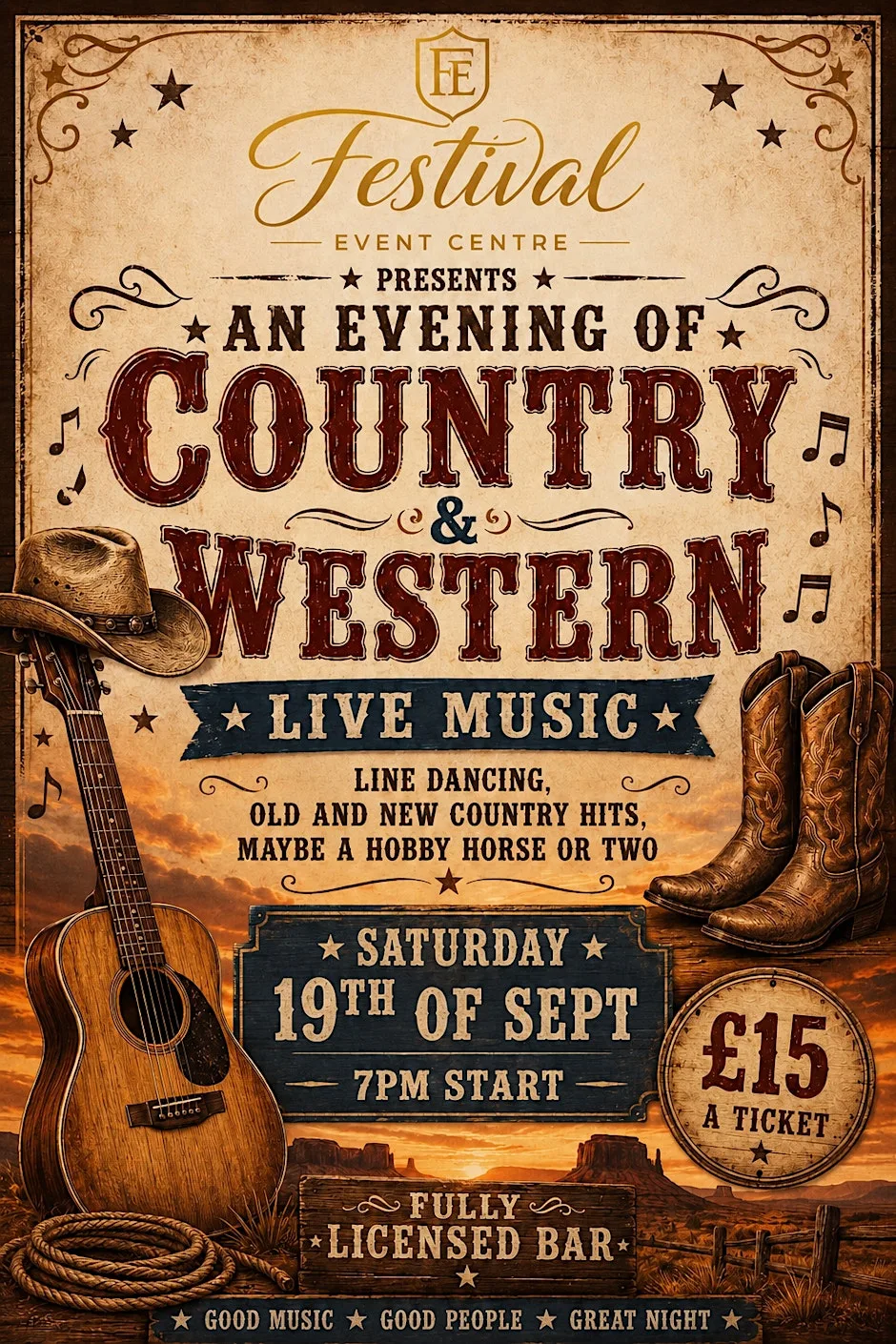 Country music and line dancing
