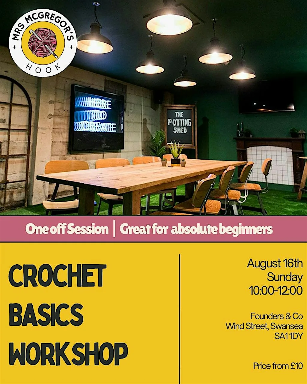 Crochet Basics at Founders & Co at Founders & Co. Swansea