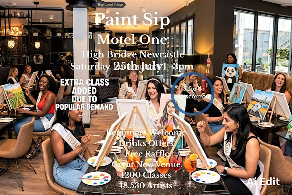 Paint Sip Motel One Newcastle at Motel One Newcastle