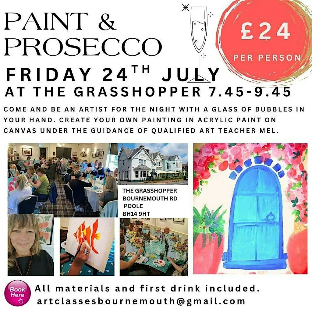 Paint & Prosecco , Bournemouth at The Grasshopper