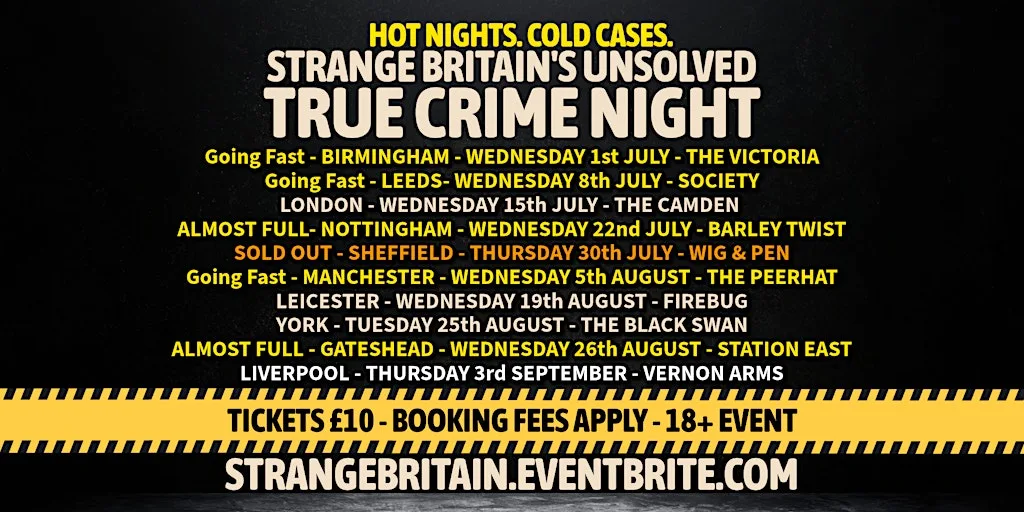 Liverpool - Strange Britainβs Unsolved - True Crime Night at The Vernon Arms