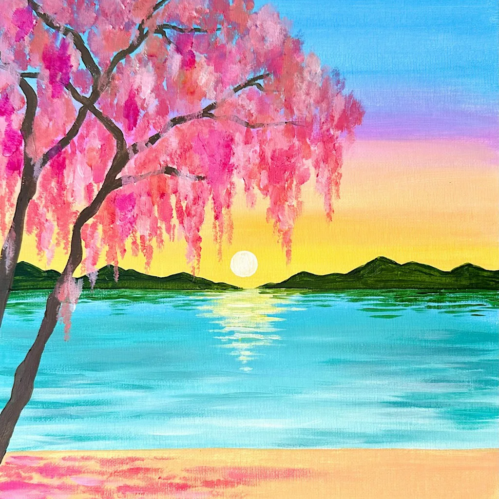 Sip & Paint at Velo Lounge, Bath - "Japanese Wisteria" at Velo Lounge
