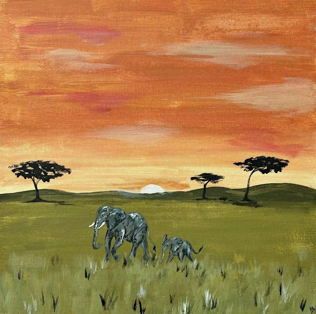 Sip & Paint at Chance & Counters Gloucester Rd, Bristol - "Gentle Giants" at Chance & Counters