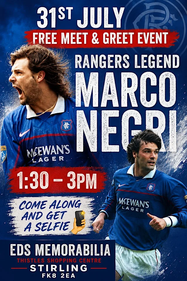 Marco Negri Meet & Greet - FREE at EDS MEMORABILIA