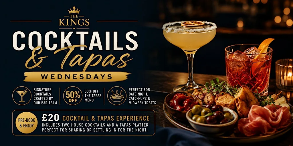 Cocktails & Tapas Wednesdays | Kings Arms Ulverston at The Kings Hotel: Restaurant & Showbar
