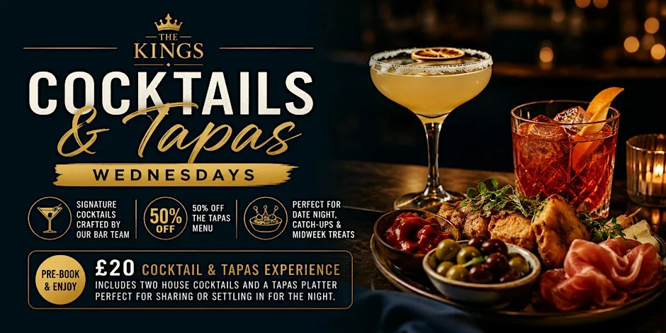 Cocktails & Tapas Wednesdays | Kings Arms Ulverston at The Kings Hotel: Restaurant & Showbar