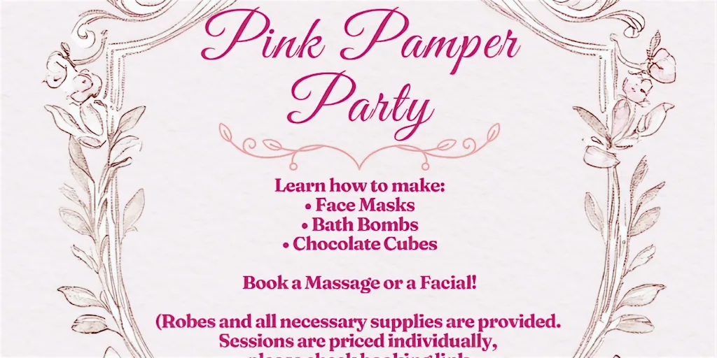 Pink Pamper Party (Sunday 2nd August 2026) at The Ark - Big Hall (upstairs)