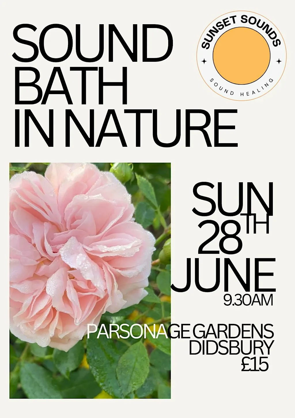 SUNDAY SOUND BATH in nature at Parsonage Gardens