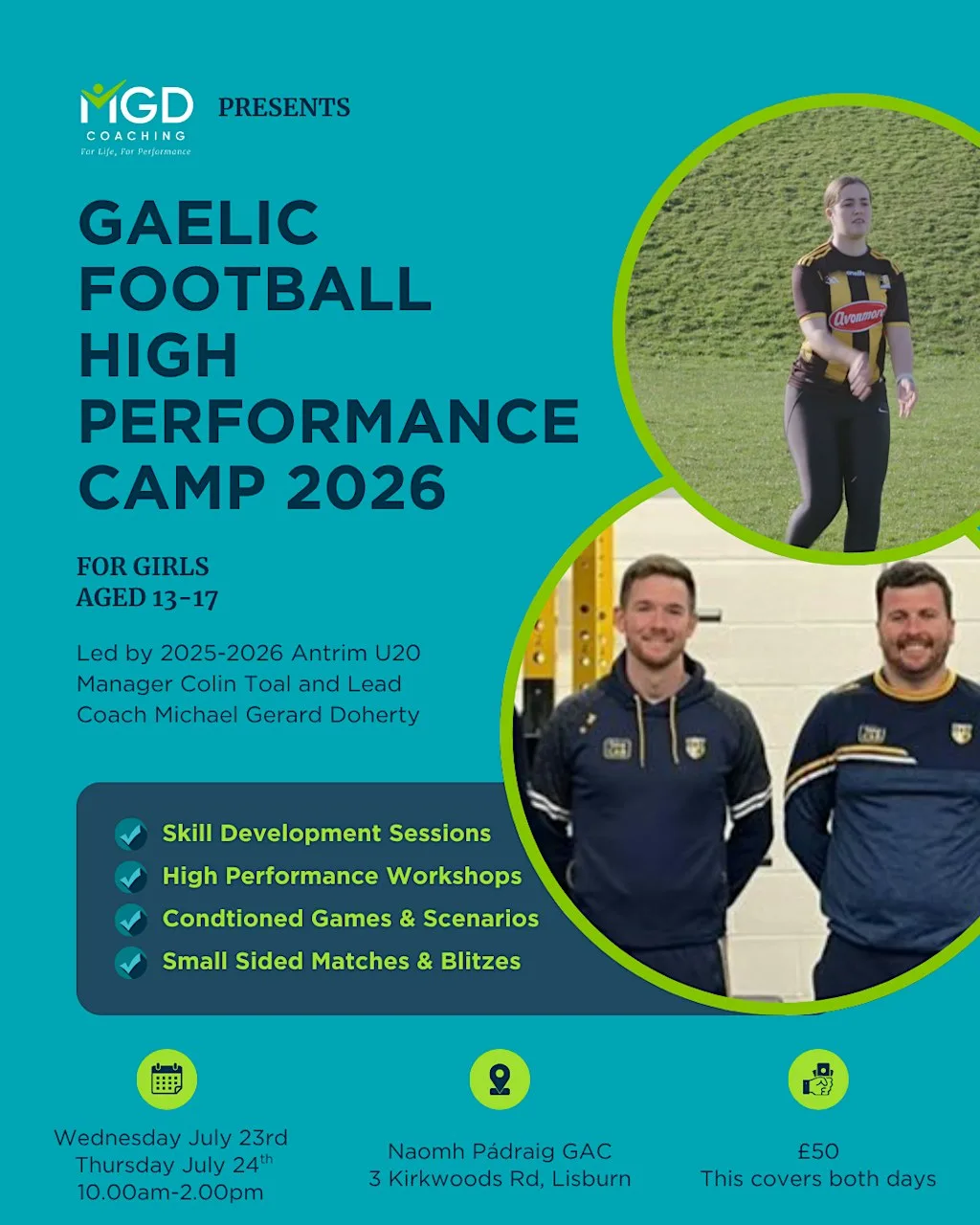 Girls Gaelic Football High Performance Camp 2026 at Naomh Pádraig GAC (St Patricks Gac)