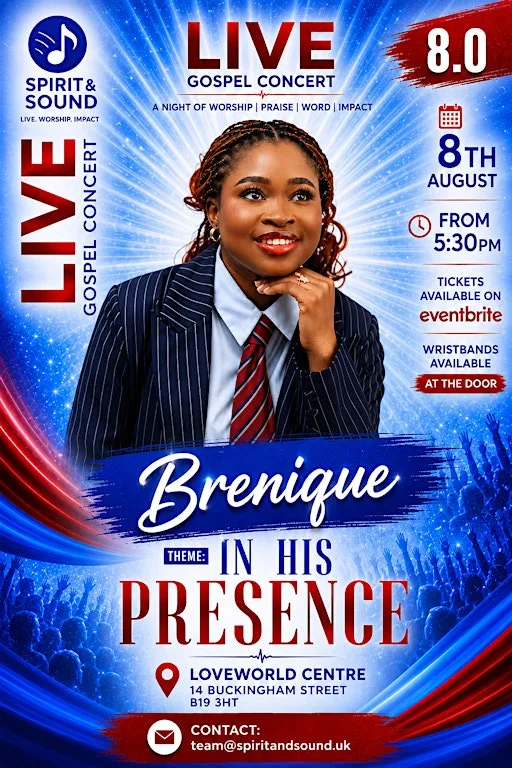 Spirit and sound 8.0 Gospel Concert - In His Presence at 14 Buckingham St
