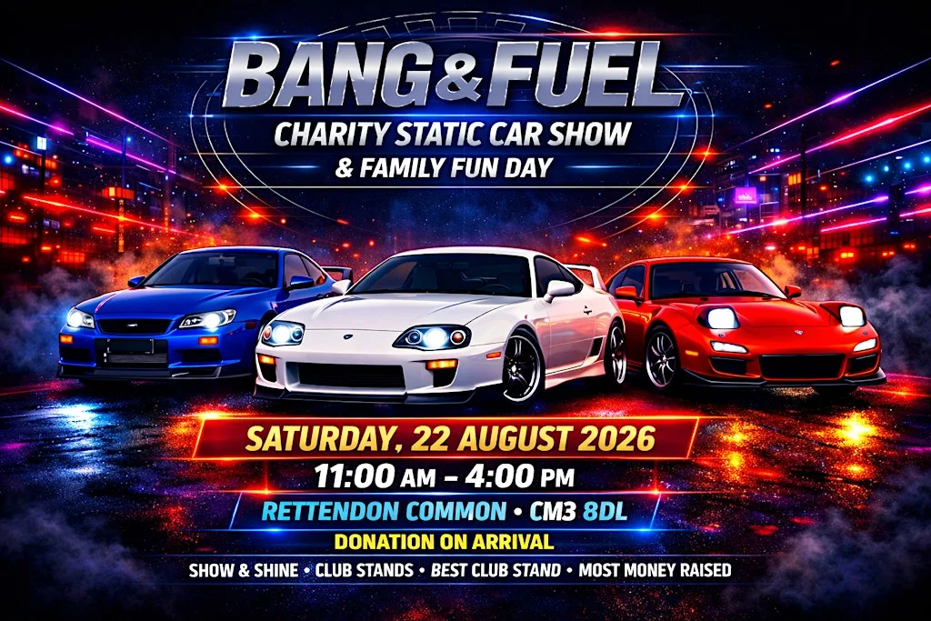 CHARITY STATIC CAR SHOW & FAMILY FUN DAY IN CHELMSFORD ESSEX at Rettendon ( Next to Bang Custom Paint Works )