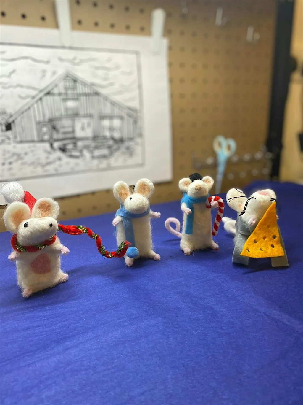 Needle Felted Mice Workshop at Shrewsbury Library