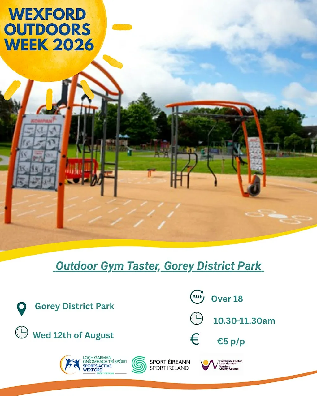 Wexford Outdoors Week - Outdoor Gym Taster, Gorey District Park at Gorey District Park