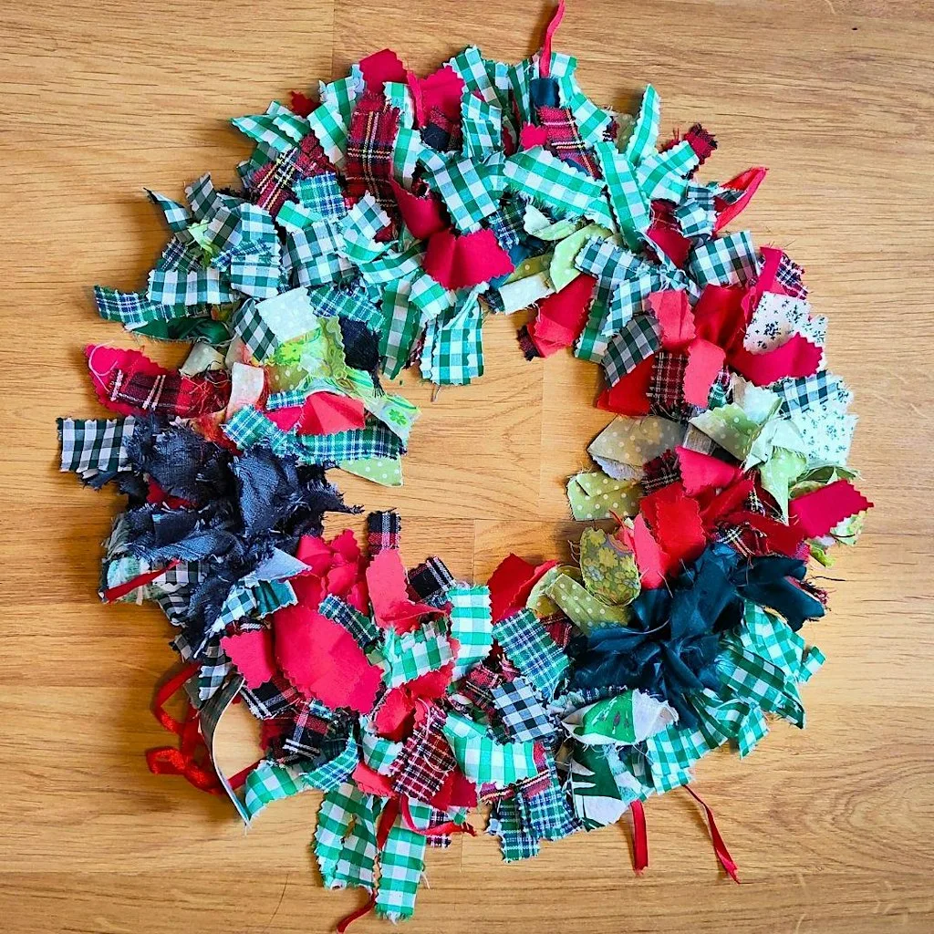Rag Rug Wreath at 131 Colman Rd