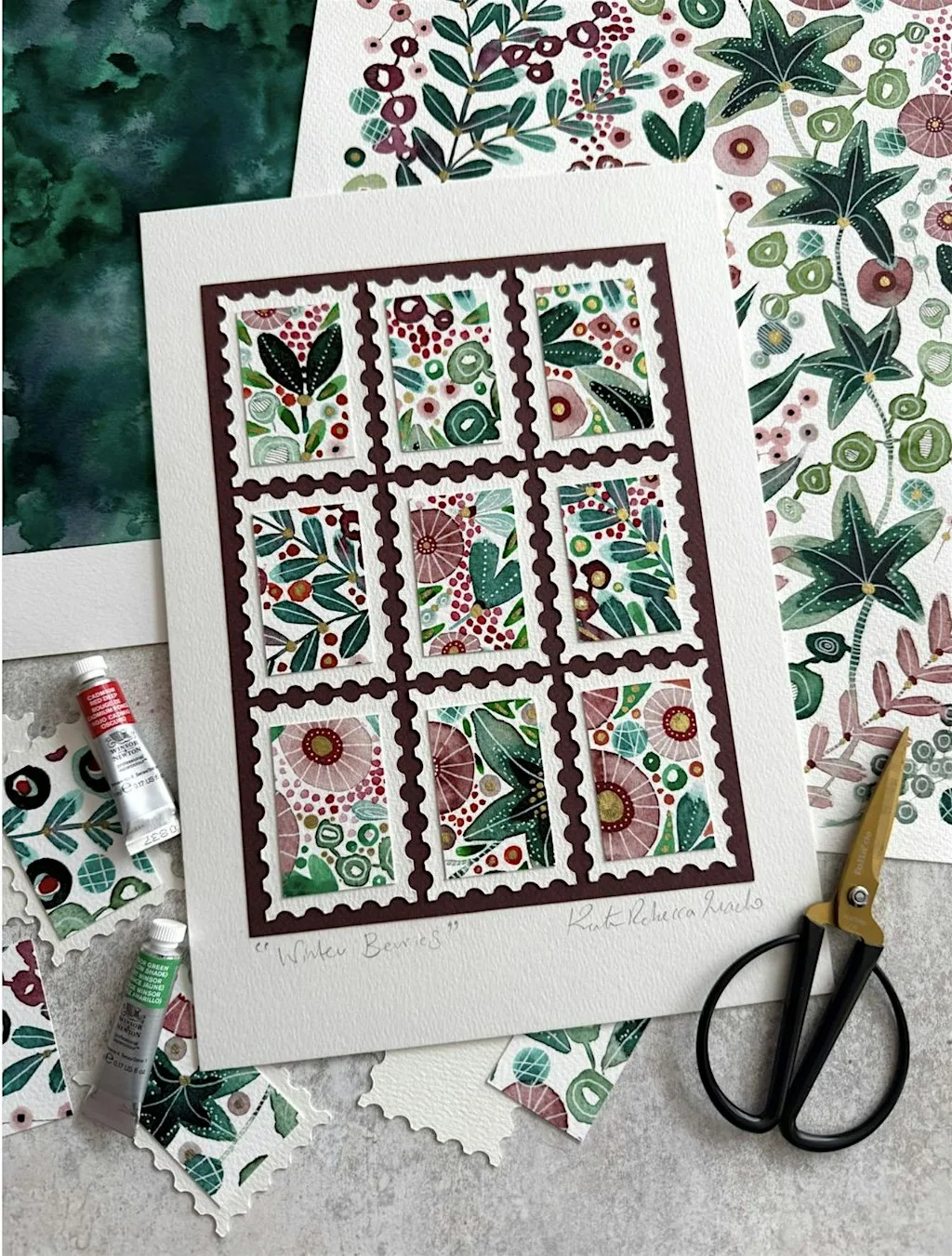 Festive Florals Collage & Watercolour Workshop at The Classroom