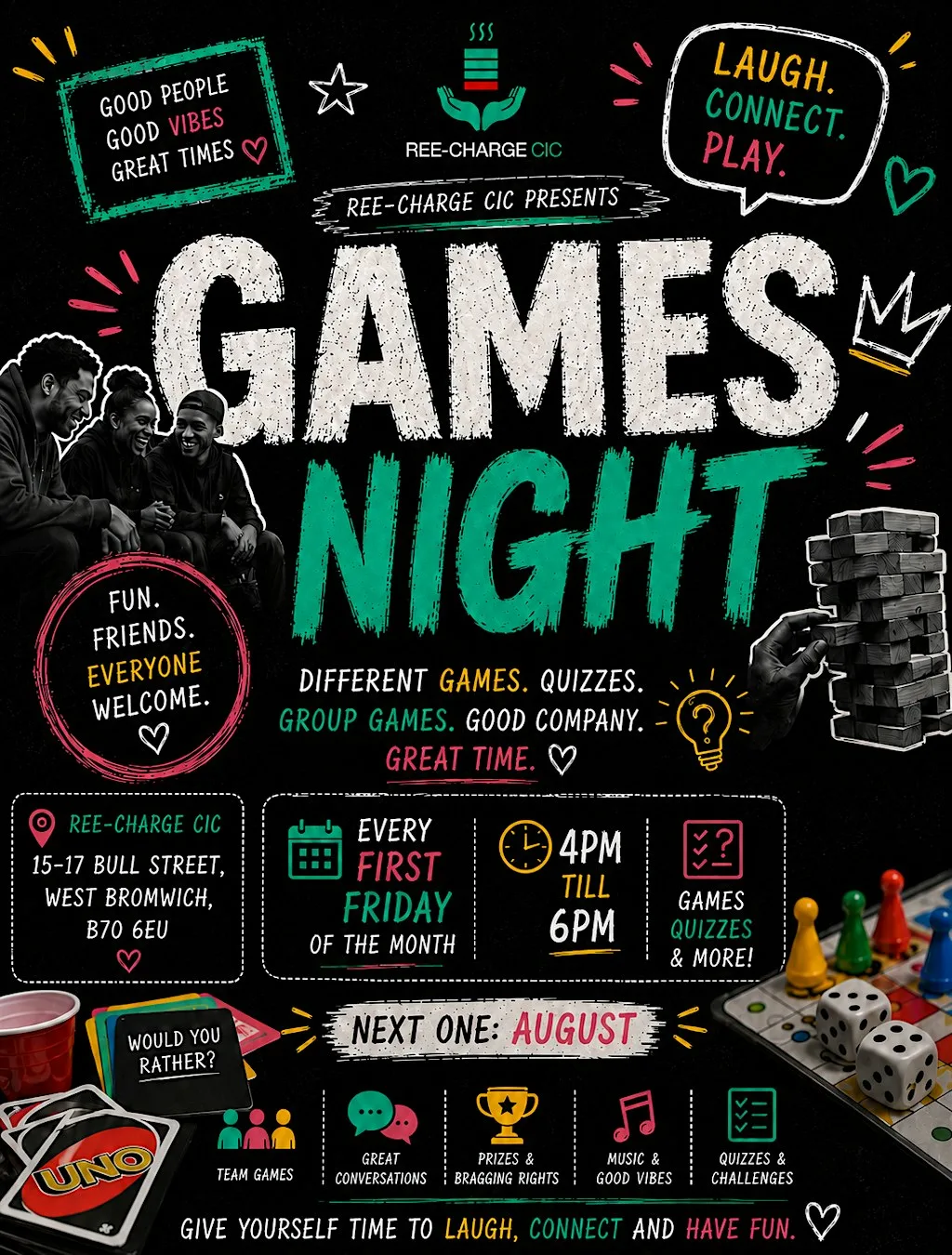 Games Night – Community Social Evening at Ree-Charge CIC