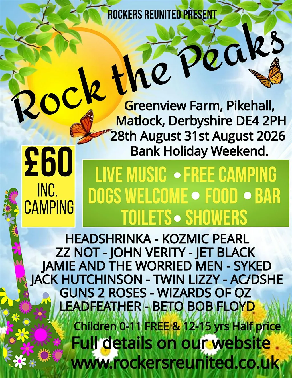 Rock The Peaks 2026- 27th to 31st August 2026 (Bank Holiday). at Mouldridge Lane