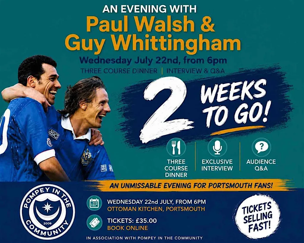 An Evening with Portsmouth FC Legends Paul Walsh & Guy Whittingham at Ottoman Kitchen Portsmouth