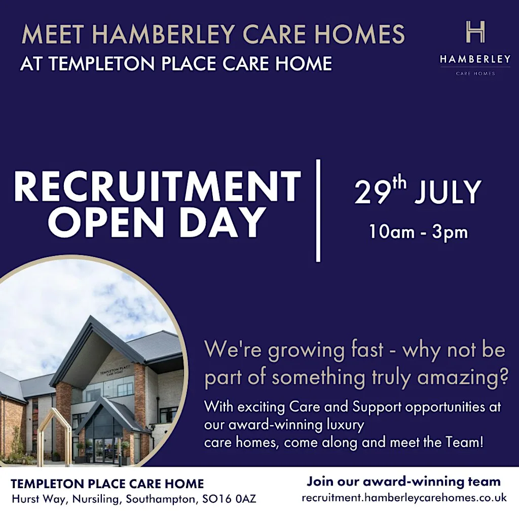 Recruitment Open Day - Templeton Place Care Home - Wednesday 29th July 2026 at Templeton Place Care Home