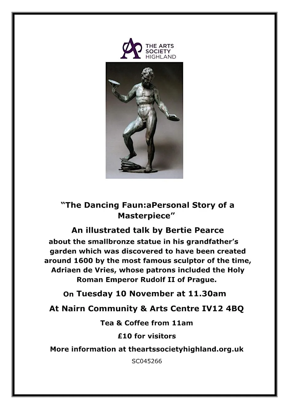 'The Dancing Faun': A personal story of a masterpiece at Nairn Community & Arts Centre