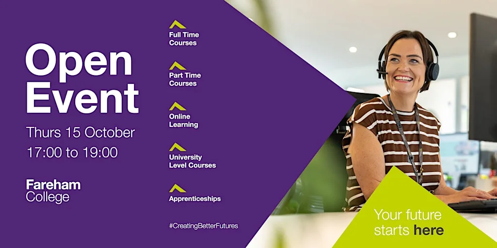 Fareham College Open Event - Thursday 15 October 2026 at Fareham College