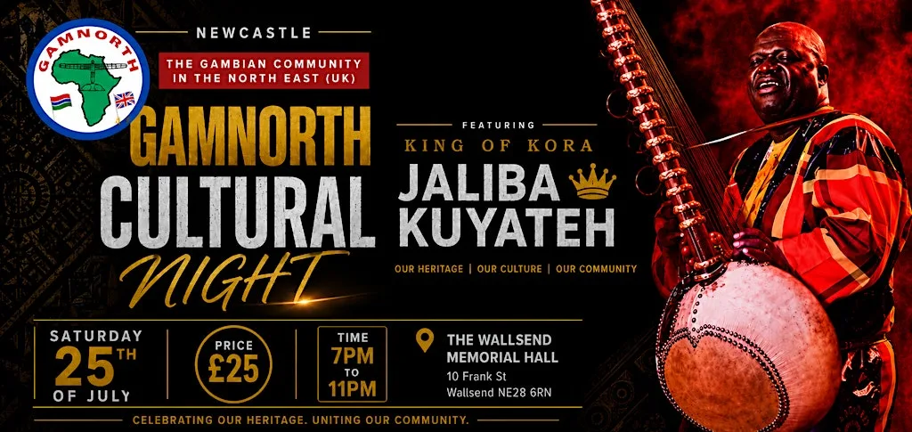 GAMNORTH Cultural Night featuring Jaliba Kuyateh – King of Kora at The Wallsend Memorial Hall