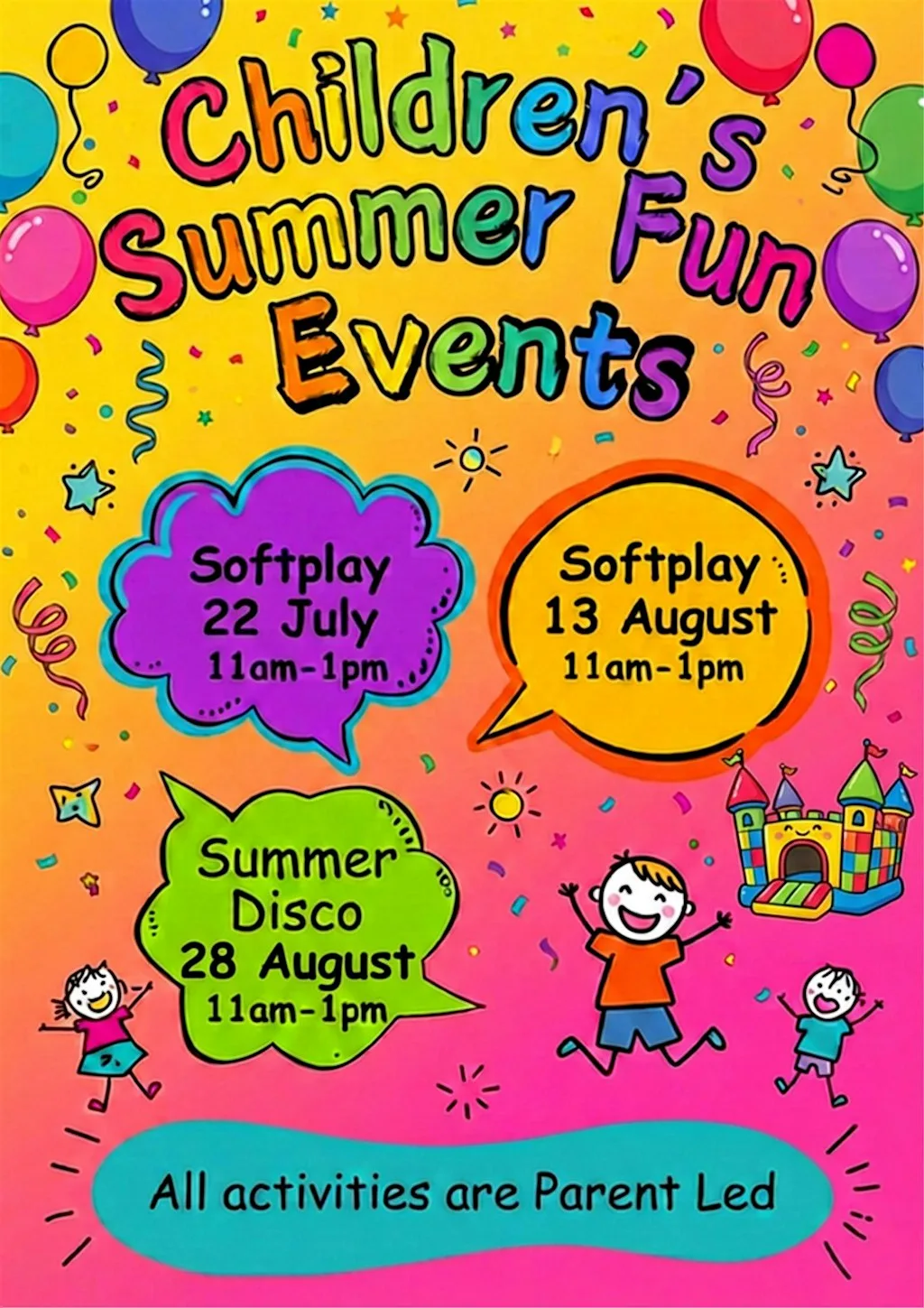 Summer Softplay Session 22nd July at Gendros Community Centre