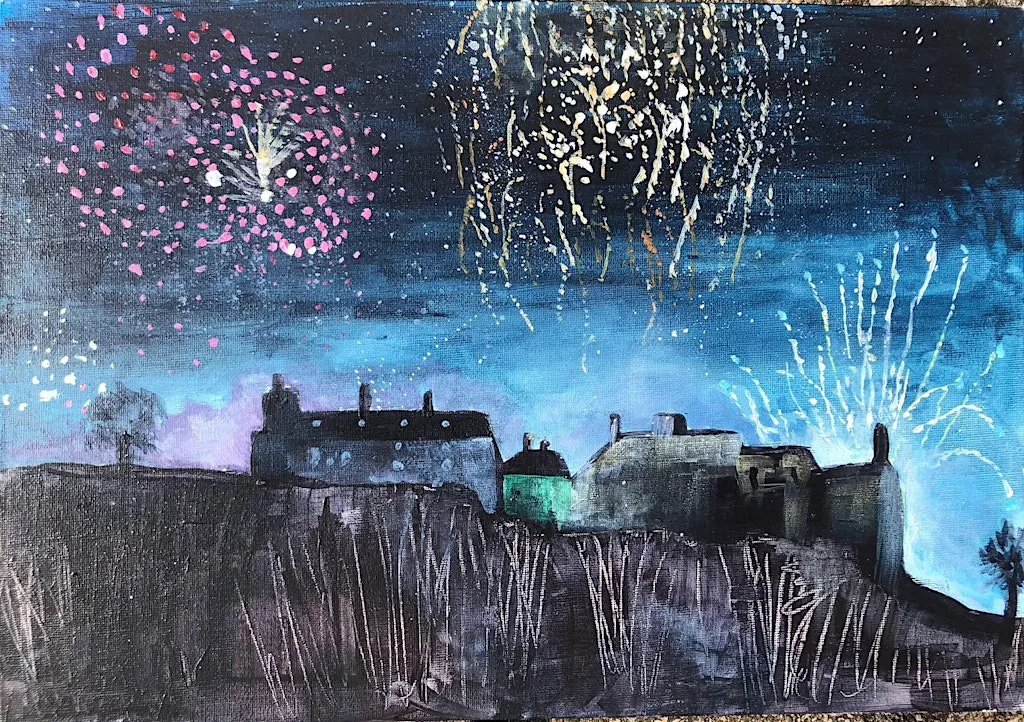 Paint and Sip Evening - Fireworks over Stirling Castle at Legends Coffee House