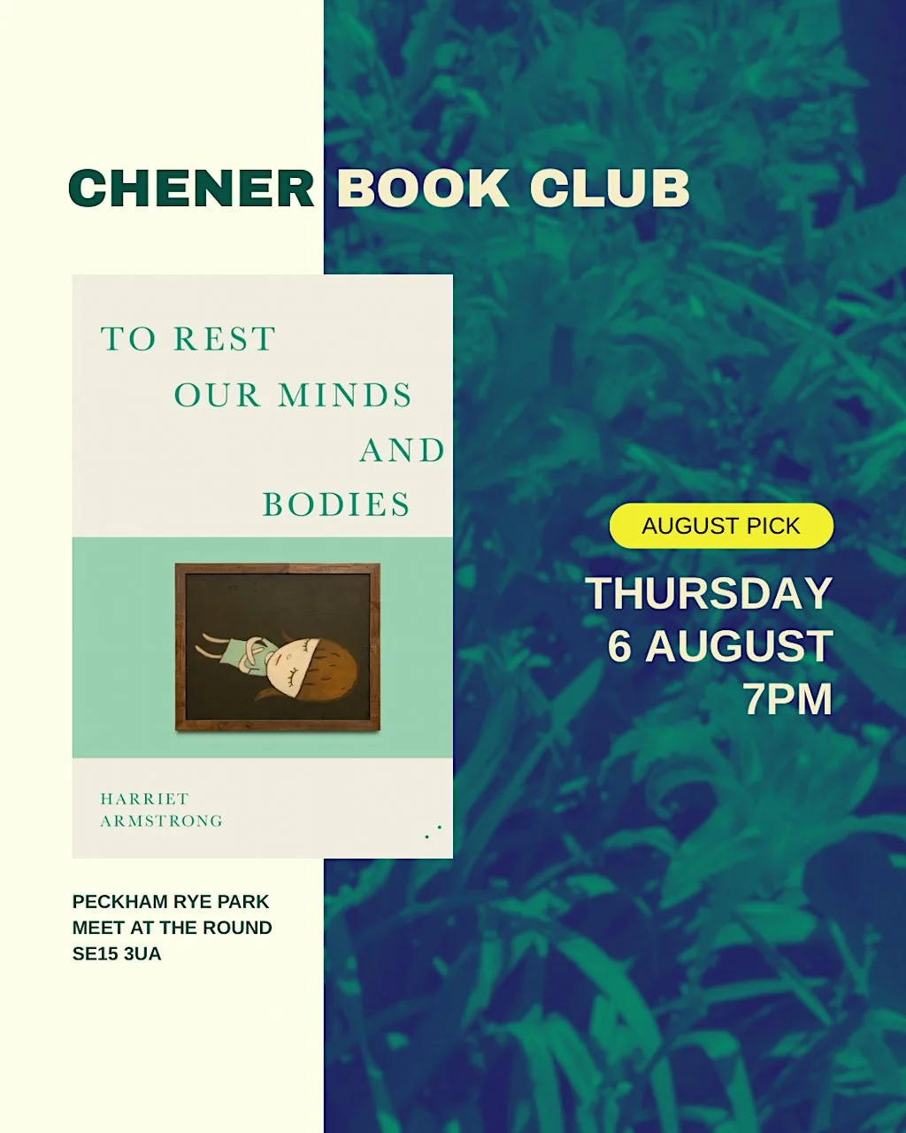 Chener Book Club: To Rest Our Minds and Bodies by Harriet Armstrong
