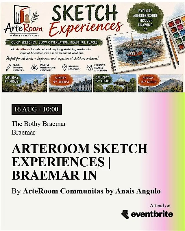 ArteRoom Sketch Experiences | Braemar in Aberdeenshire at The Bothy Braemar
