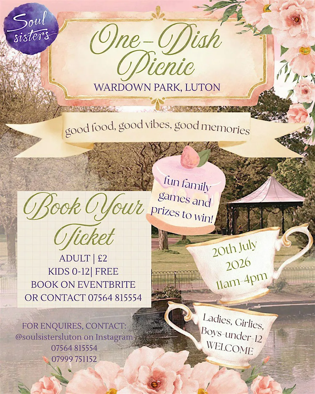 One-Dish Picnic | 20th July 2026 | Soul Sisters Luton at Wardown Park