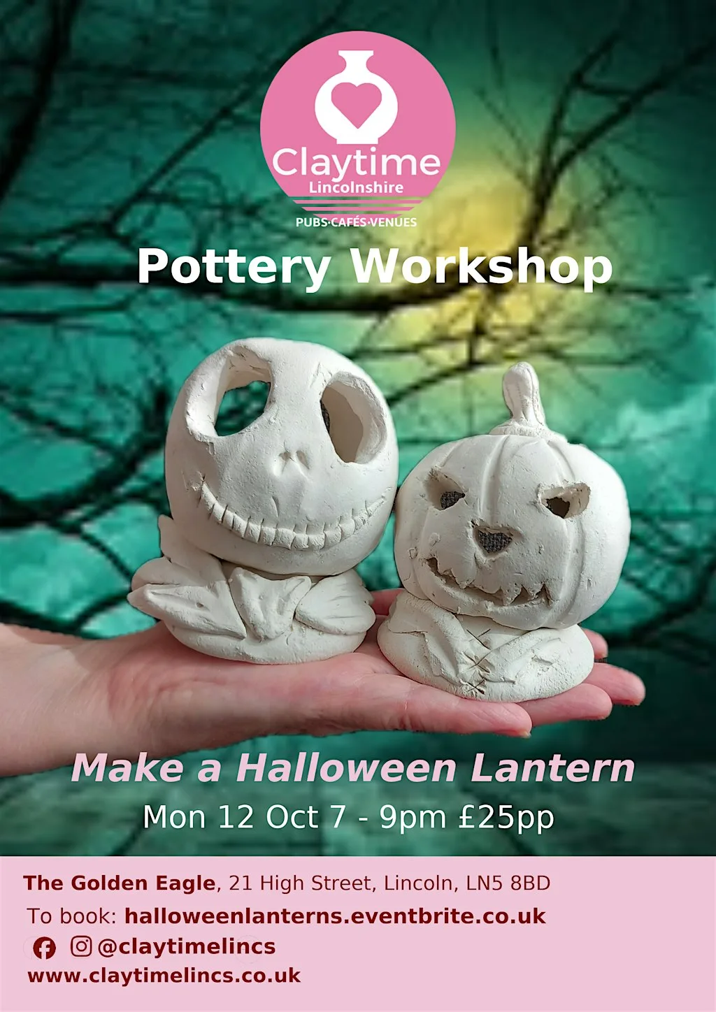 Halloween Tealight Lanterns, Pottery Workshop at Golden Eagle