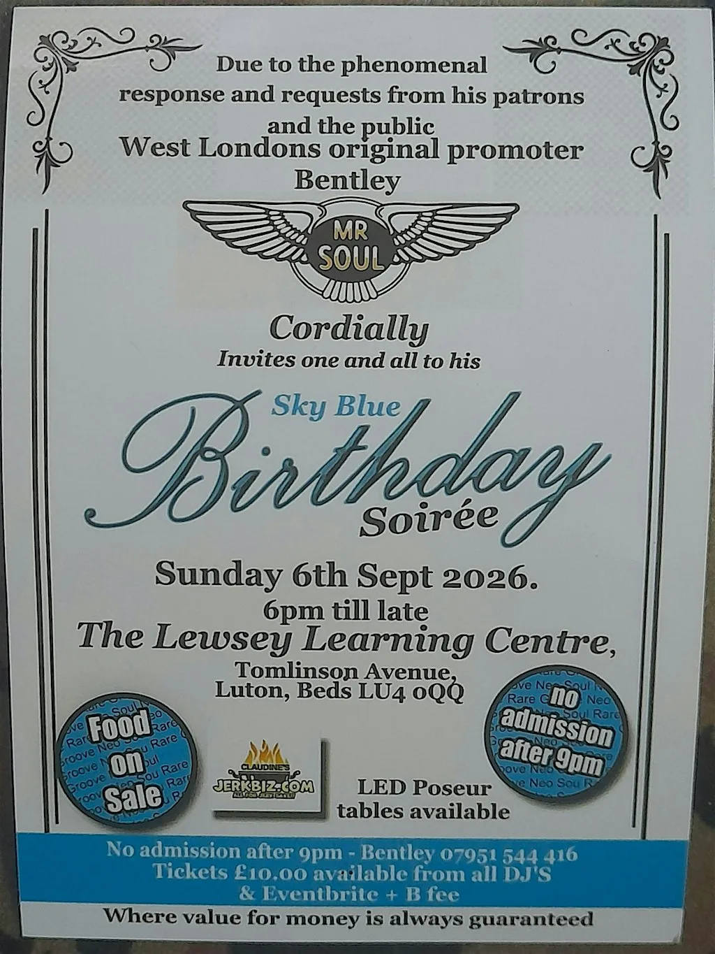Bentley(Mr Soul) Sky Blue Birthday Soiree at 92 Tomlinson Ave