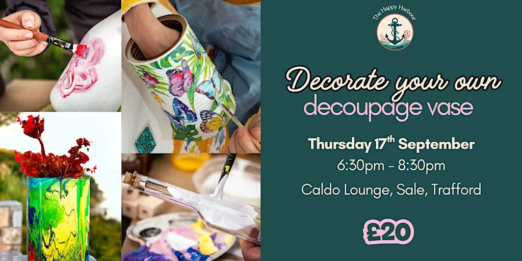 Make your own decoupage vase - Sale, Manchester at Caldo Lounge