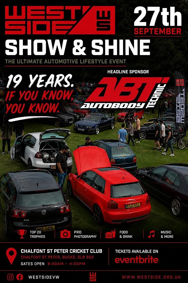 Westside Show & Shine 2026 at Chalfont St Peter Cricket Club