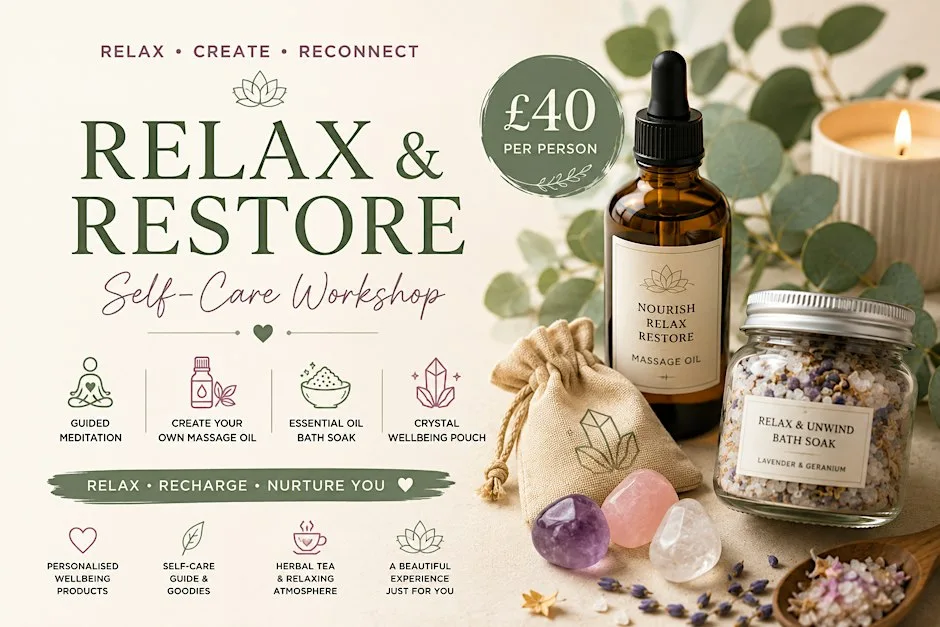 Relax & Restore – A Luxury Self-Care & Wellbeing Workshop