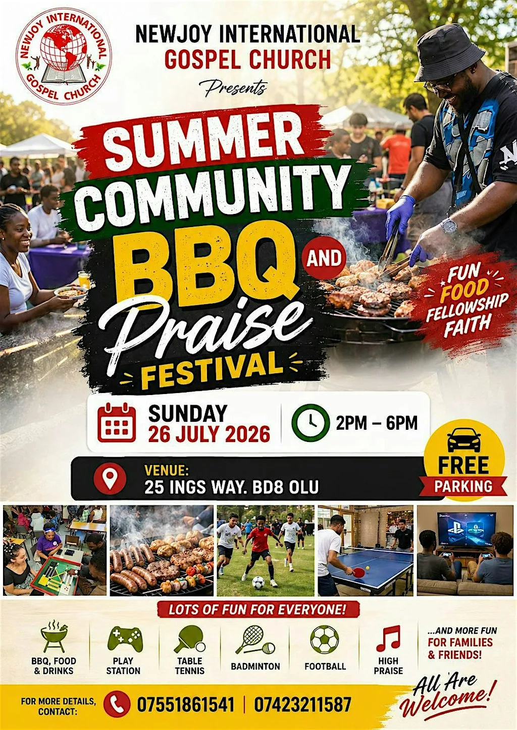 Summer Community BBQ and Praise Festival at 25 Ings Way