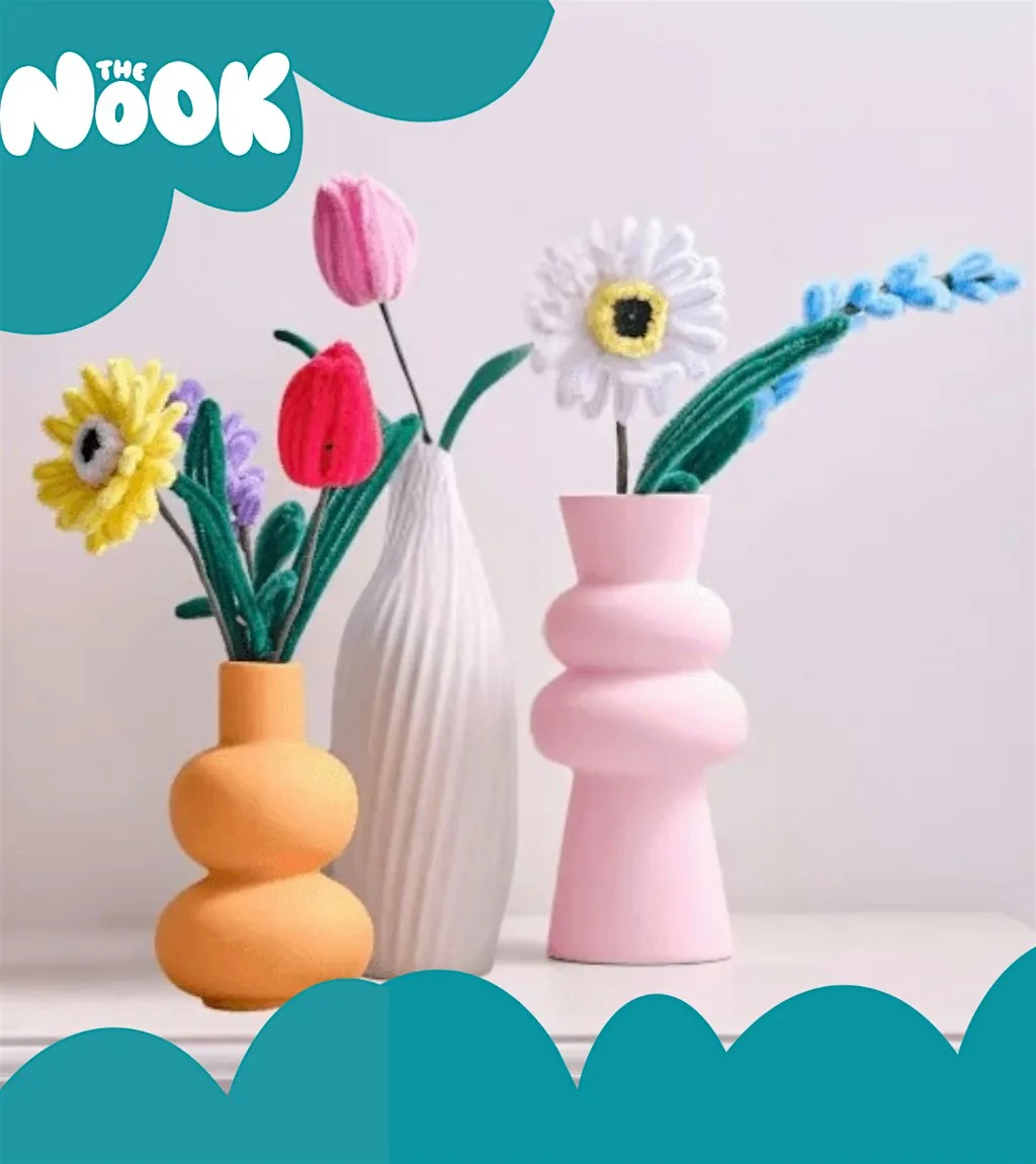 Pipe cleaner flowers at The Nook Aberdeen