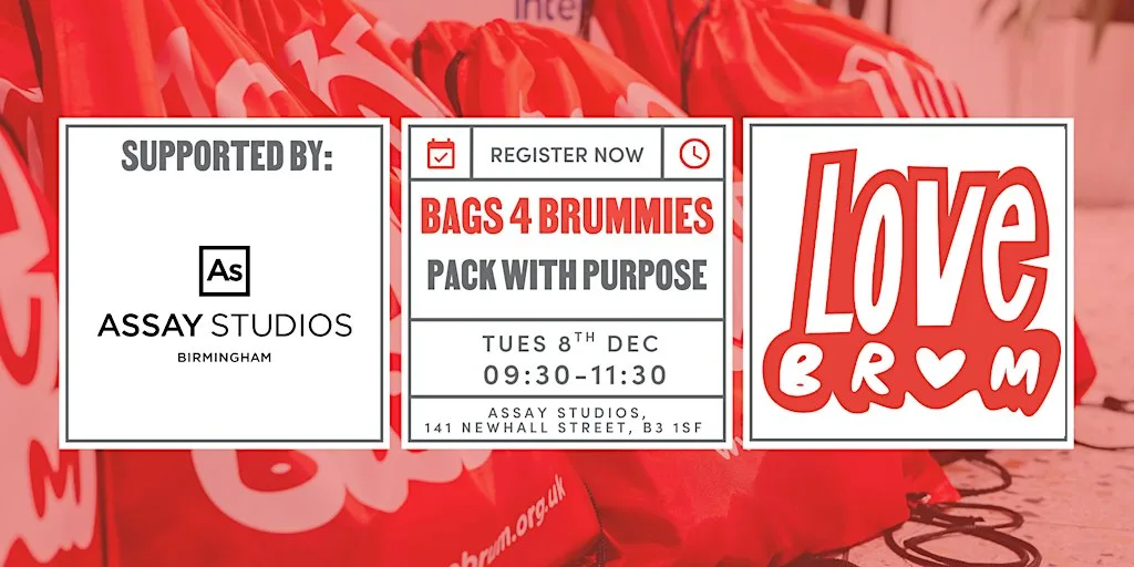 LoveBrum Presents: Bags for Brummies: Pack with Purpose at Assay Studios