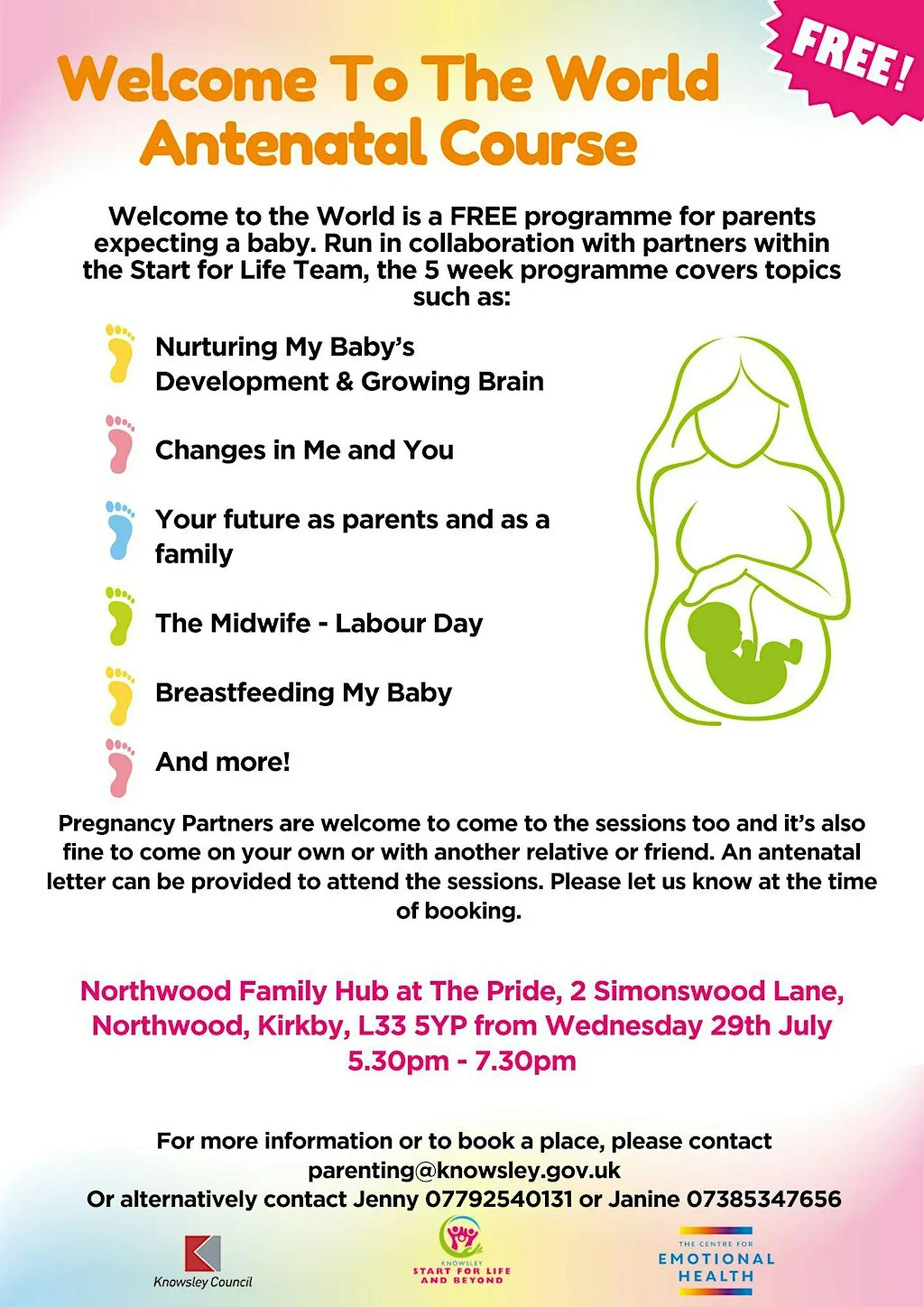 Welcome To The World Antenatal Course (5 weeks) Hilltop