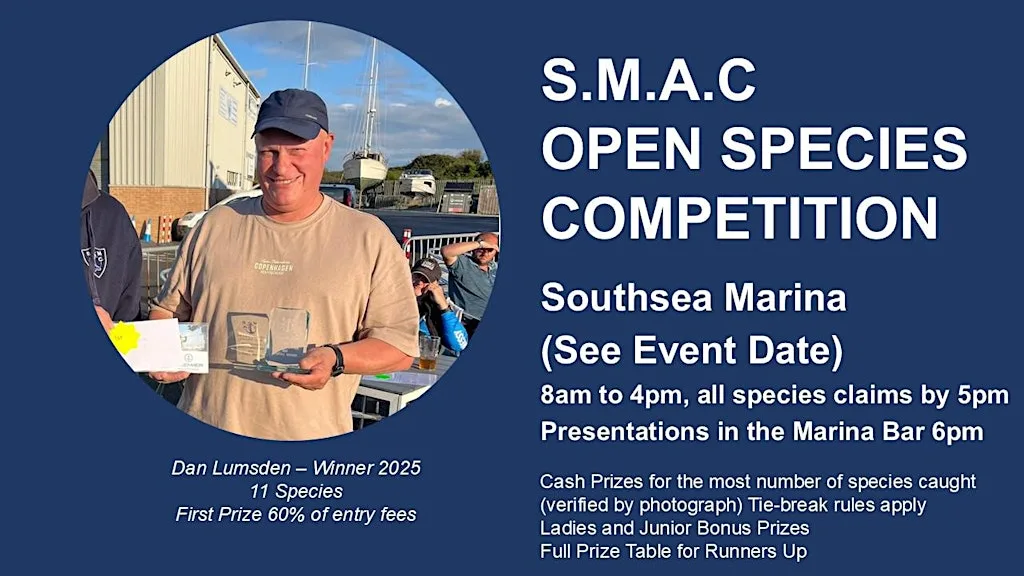 SMAC Open Species Competition 2026 at Premier Southsea Marina & Boatyard