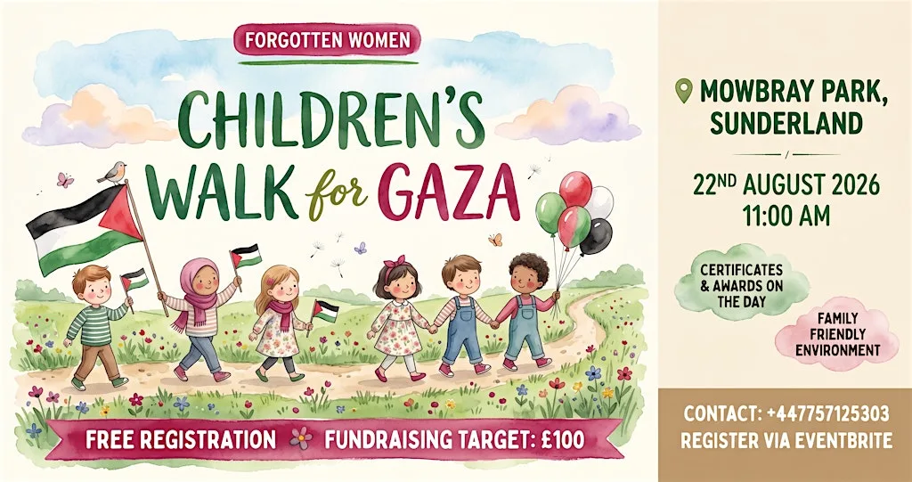 Children’s Walk for Gaza in Mowbray Park Sunderland at Mowbray Park