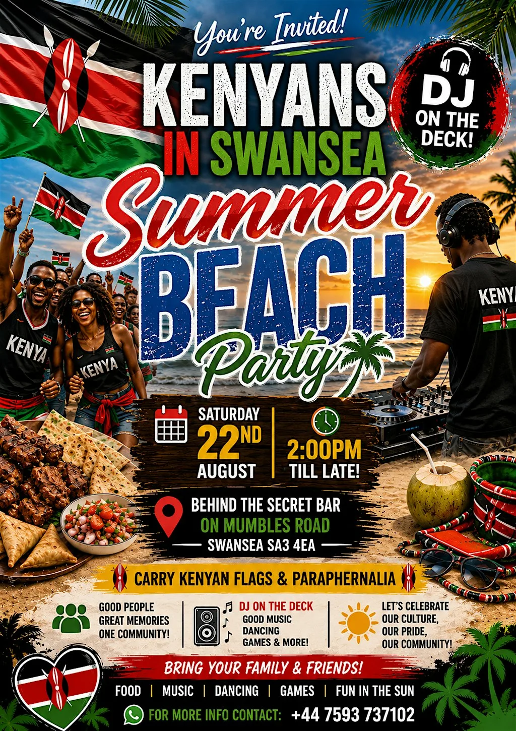 KENYANS IN SWANSEA SUMMER BEACH PARTY