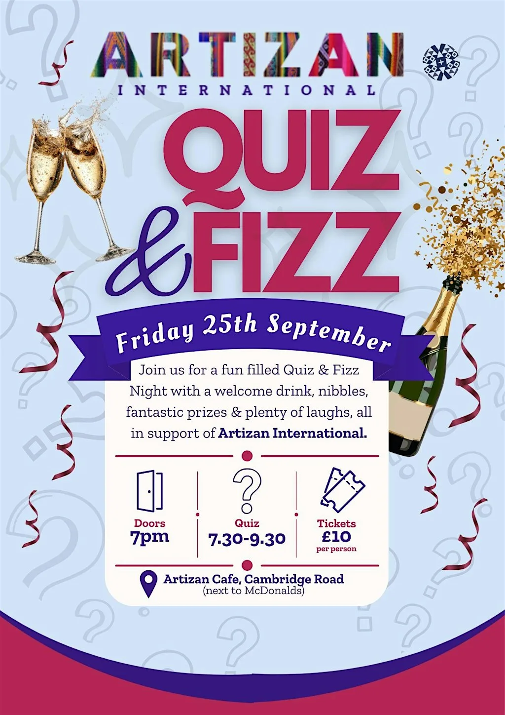 Artizan International's Quiz & Fizz at Artizan Cafe