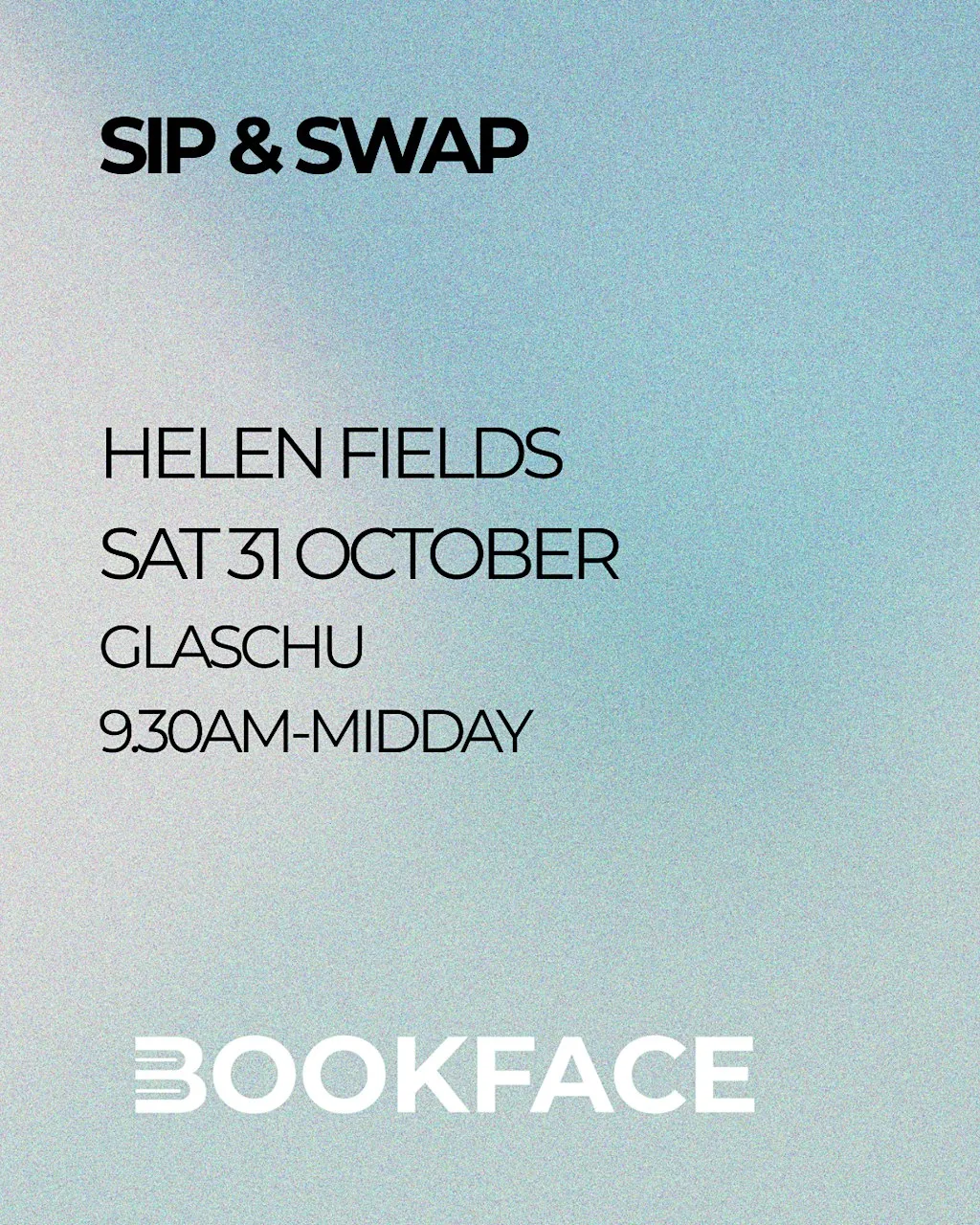 Bookface Sip & Swap with Helen Fields at Glaschu at Glaschu Restaurant & Bar