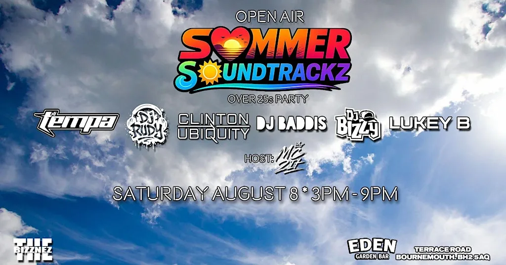 Summer Soundtrackz Open-Air Day Party, Bournemouth. at Eden Garden Bar