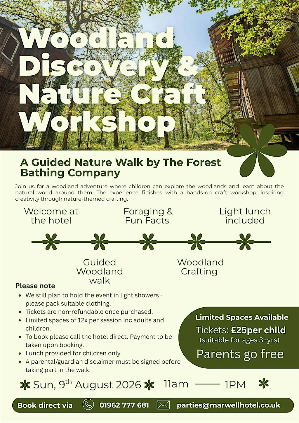 Woodland Discovery & Nature Craft Workshop at Marwell Hotel
